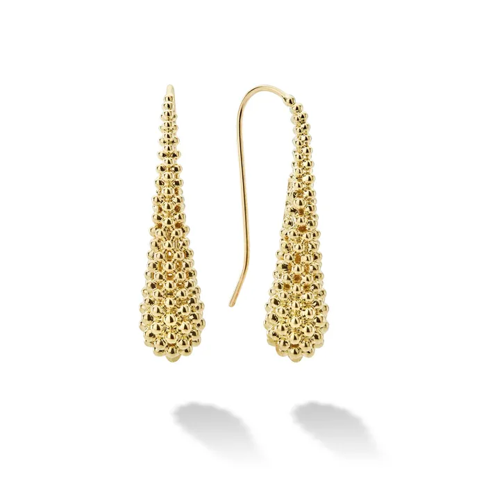 Earrings Caviar Gold 18K Gold Caviar Drop Earrings LAGOS