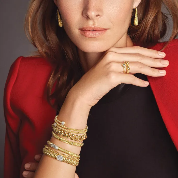 Earrings Caviar Gold 18K Gold Caviar Drop Earrings LAGOS