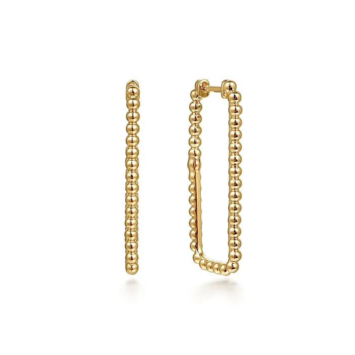 Earrings GABRIEL CO 14K Yellow Plain Gold Bujukan Beads 30mm Rectangle Hoop Earrings Earrings GABRIEL CO 14K Yellow Plain Gold Bujukan Beads 30mm Rectangle Hoop Earrings