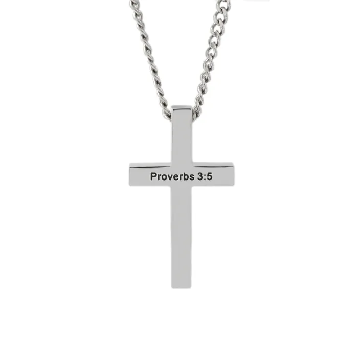 Forever Truth Necklaces Trust In The Lord Simple Silver Cross Necklace