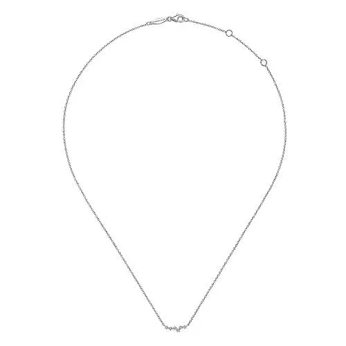 GABRIEL CO 14K White Gold Diamond Constellation Bar Necklace Necklaces