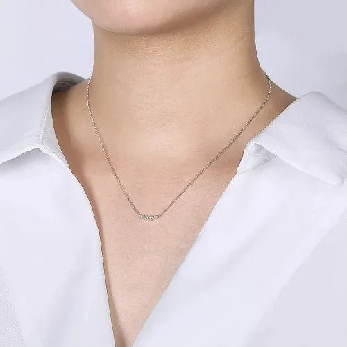 GABRIEL CO 14K White Gold Diamond Constellation Bar Necklace Necklaces