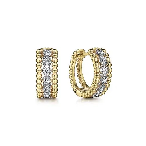 GABRIEL CO 14K WhiteYellow Gold Bujukan Huggie Pave Diamond Earrings Earrings GABRIEL CO 14K WhiteYellow Gold Bujukan Huggie Pave Diamond Earrings Earrings