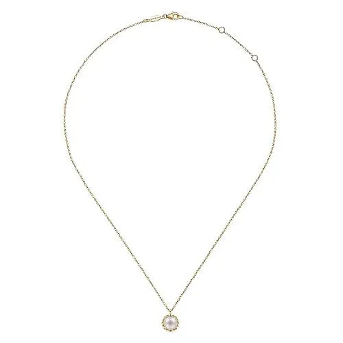 GABRIEL CO Necklaces 14K Yellow Gold Bujukan Pearl Pendant Necklace