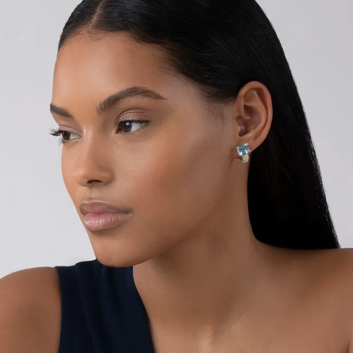 Glacier Swiss Blue Topaz Huggie Earring LAGOS Earrings