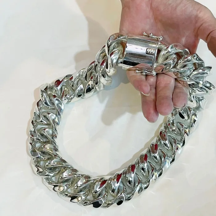 Huge Cuban Link Necklace 40mm Wide silverwow Necklaces