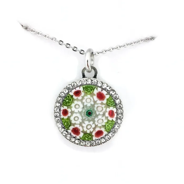 Necklaces Murrina pendant with swarovski 18 mm MuranoVItrum