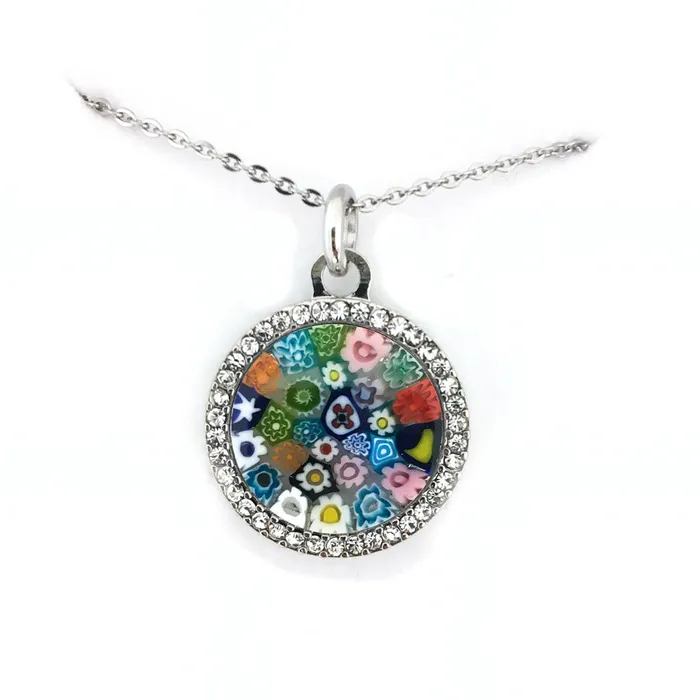 Necklaces Murrina pendant with swarovski 18 mm MuranoVItrum