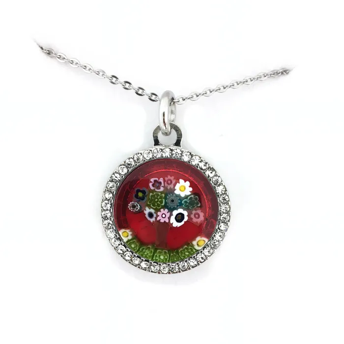 Necklaces Murrina pendant with swarovski 18 mm MuranoVItrum