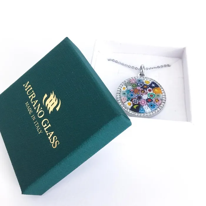 Necklaces Murrina pendant with swarovski 18 mm MuranoVItrum