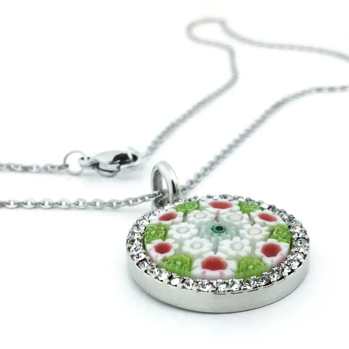 Necklaces Murrina pendant with swarovski 18 mm MuranoVItrum