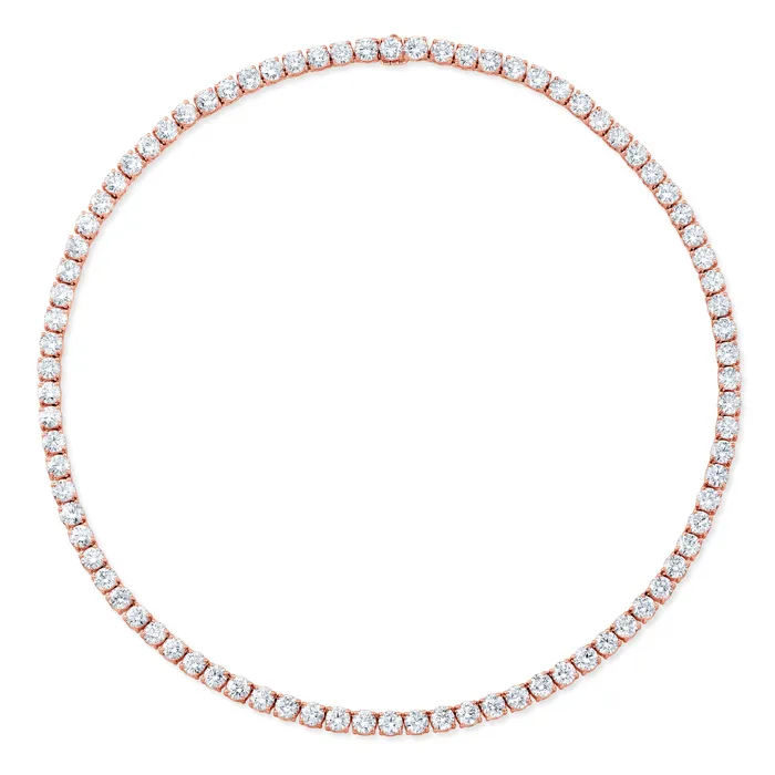 Necklaces Round Brilliant Diamond Tennis Necklace Rahaminov Diamonds