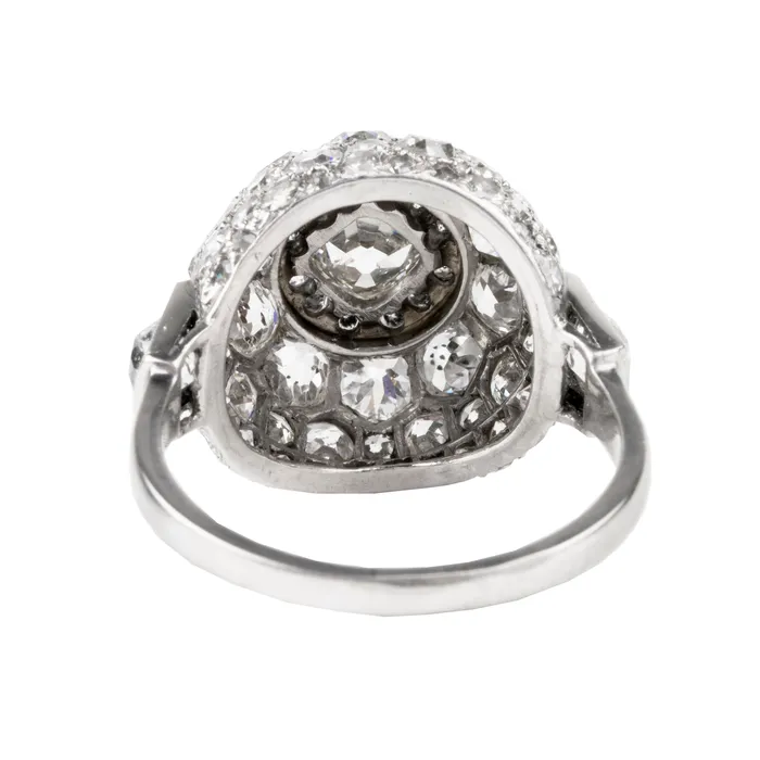 Retro Old Mine Cut Diamond Bomb Ring Bell Bird Antiques Rings