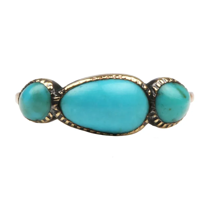 Rings Bell Bird Antiques Georgian Era Turquoise Ring