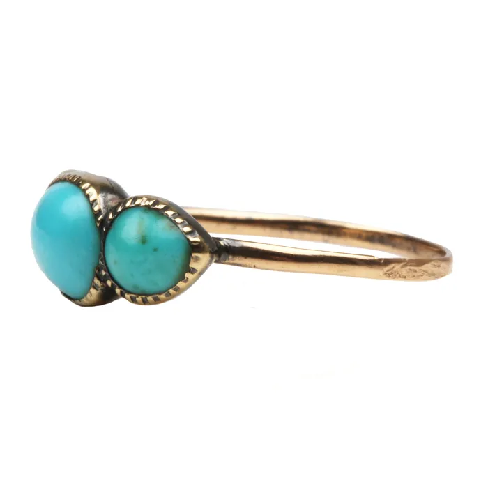 Rings Bell Bird Antiques Georgian Era Turquoise Ring