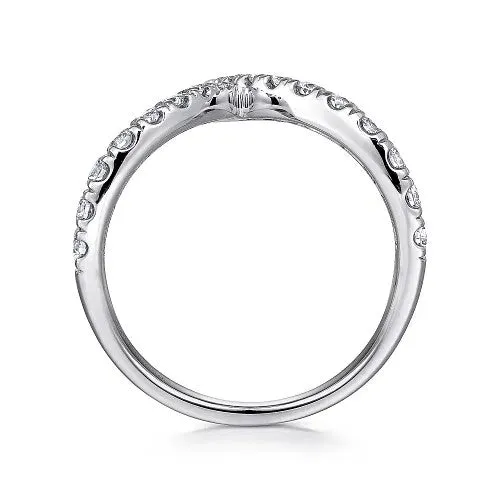 Rings GABRIEL CO 14K White Gold V Shaped Bypass Diamond Ring