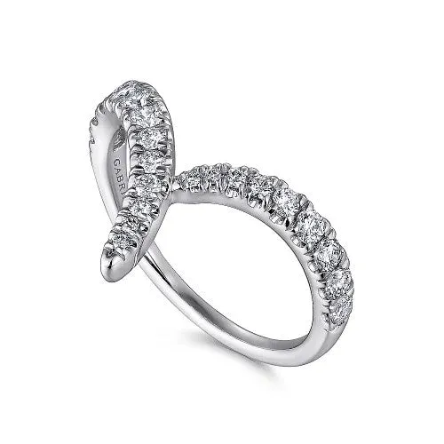 Rings GABRIEL CO 14K White Gold V Shaped Bypass Diamond Ring