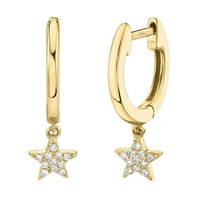 SHY CREATIONS Earrings 004CT DIAMOND STAR HUGGIE EARRING