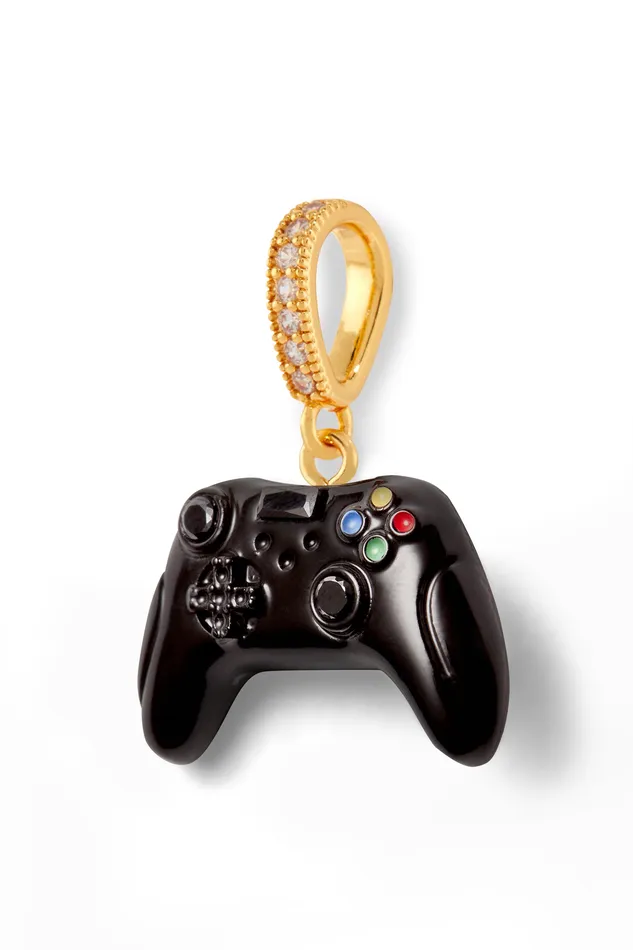 The Gamer Obsidian Pave connector Crystal Haze Jewelry Earrings