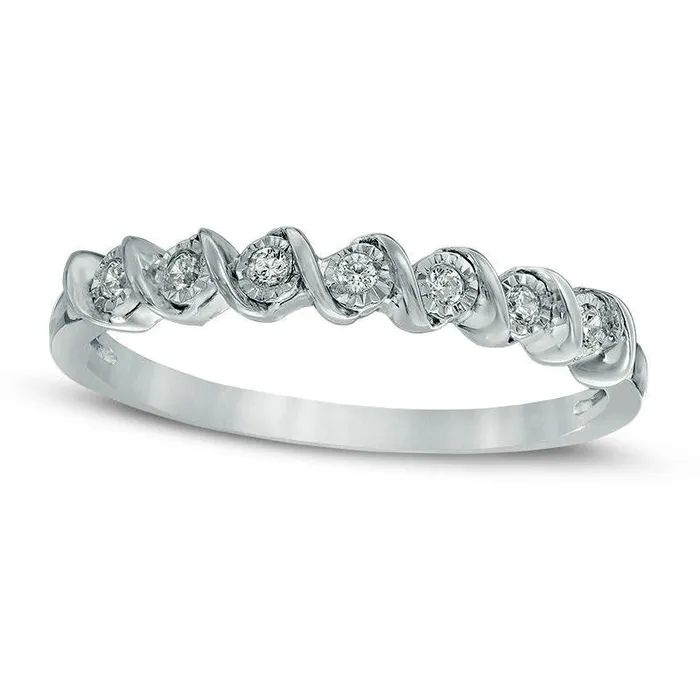 007 CT TW Natural Diamond Seven Stone S Anniversary Band in Sterling Silver Goldia Rings 007 CT TW Natural Diamond Seven Stone S Anniversary Band in Sterling Silver Goldia Rings