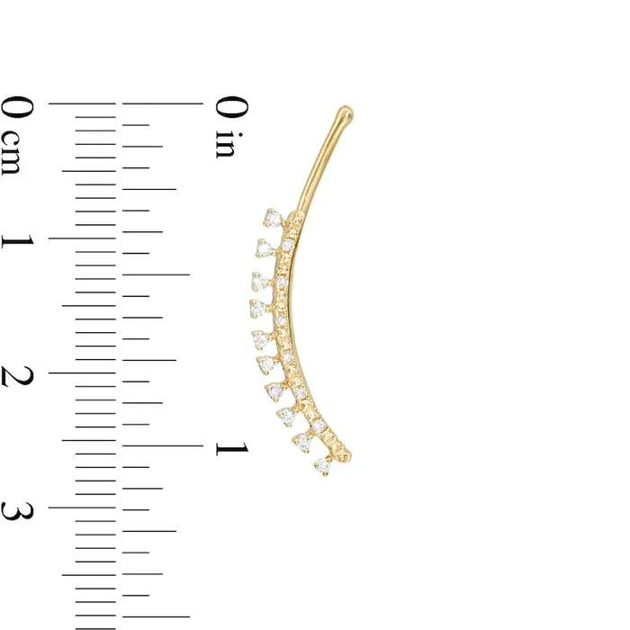 013 CT TW Diamond Curved Bar Crawler Earrings in 10K Gold Goldia Earrings 013 CT TW Diamond Curved Bar Crawler Earrings in 10K Gold Goldia Earrings