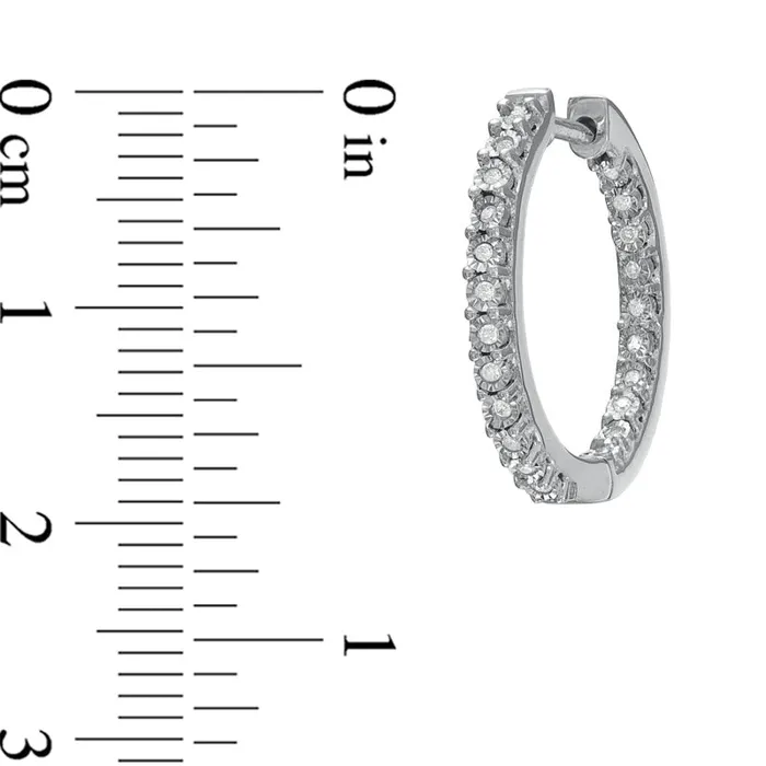 013 CT TW Diamond Sparkle Hoop Earrings in Sterling Silver Goldia Earrings 013 CT TW Diamond Sparkle Hoop Earrings in Sterling Silver Goldia Earrings