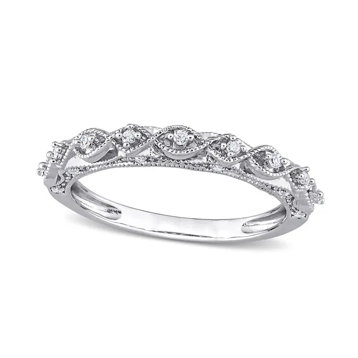 013 CT TW Natural Diamond Art Deco Antique VintageStyle Band in Sterling Silver Goldia Rings 013 CT TW Natural Diamond Art Deco Antique VintageStyle Band in Sterling Silver Goldia Rings