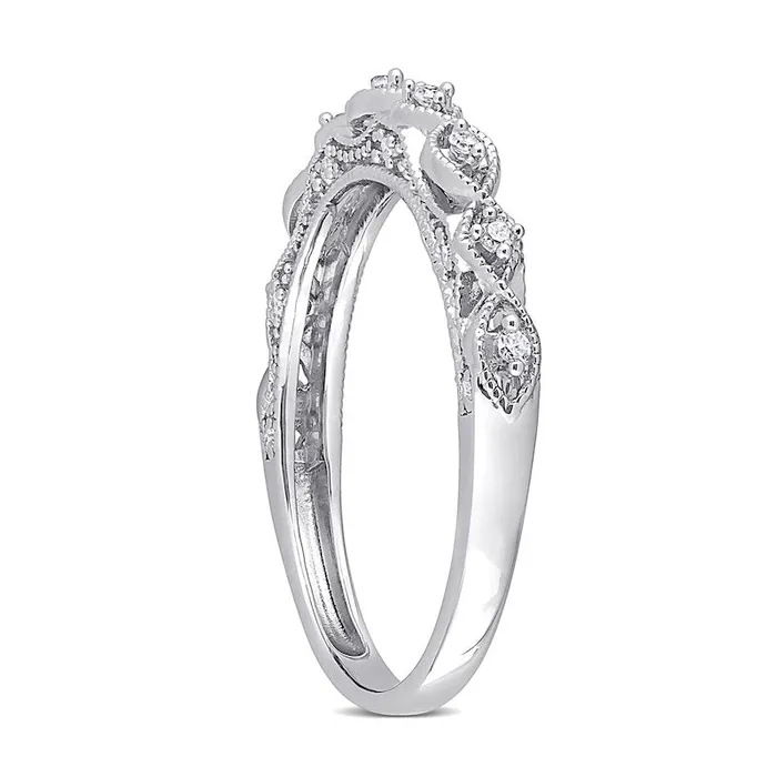 013 CT TW Natural Diamond Art Deco Antique VintageStyle Band in Sterling Silver Goldia Rings 013 CT TW Natural Diamond Art Deco Antique VintageStyle Band in Sterling Silver Goldia Rings