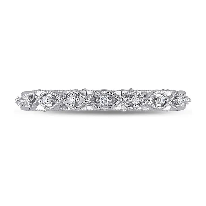 013 CT TW Natural Diamond Art Deco Antique VintageStyle Band in Sterling Silver Goldia Rings 013 CT TW Natural Diamond Art Deco Antique VintageStyle Band in Sterling Silver Goldia Rings