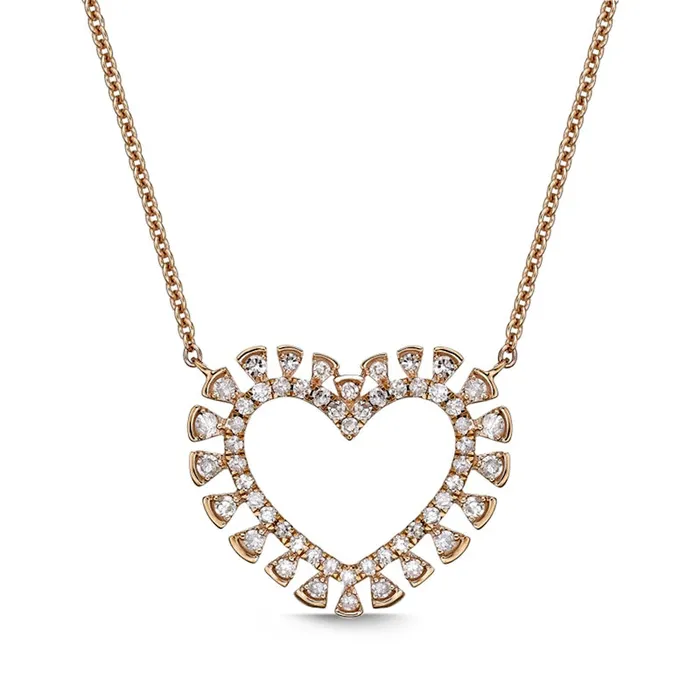 025 CT TW Composite Natural Diamond Heart Necklace in 10K Rose Gold Goldia Necklaces 025 CT TW Composite Natural Diamond Heart Necklace in 10K Rose Gold Goldia Necklaces