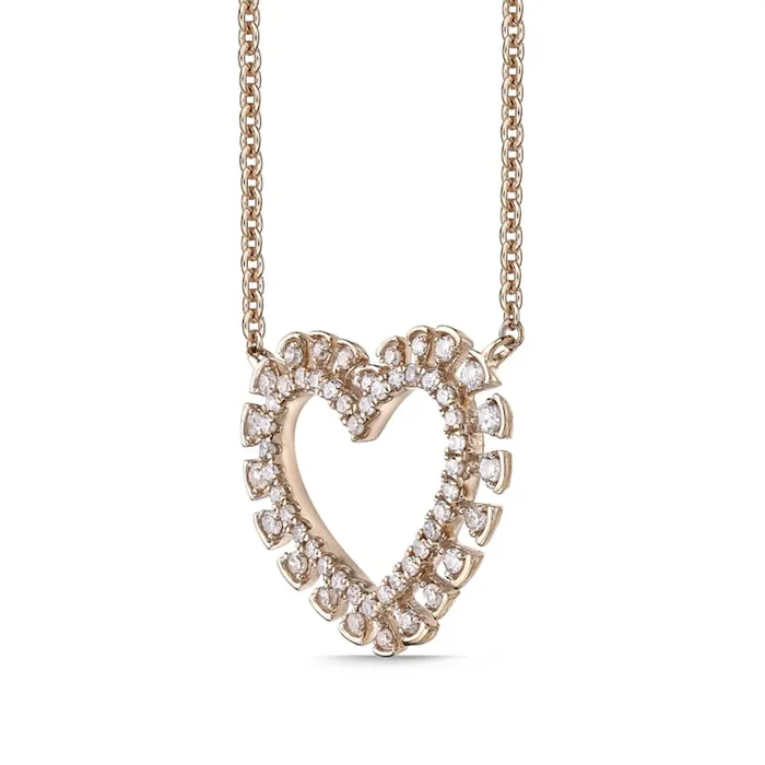 025 CT TW Composite Natural Diamond Heart Necklace in 10K Rose Gold Goldia Necklaces 025 CT TW Composite Natural Diamond Heart Necklace in 10K Rose Gold Goldia Necklaces