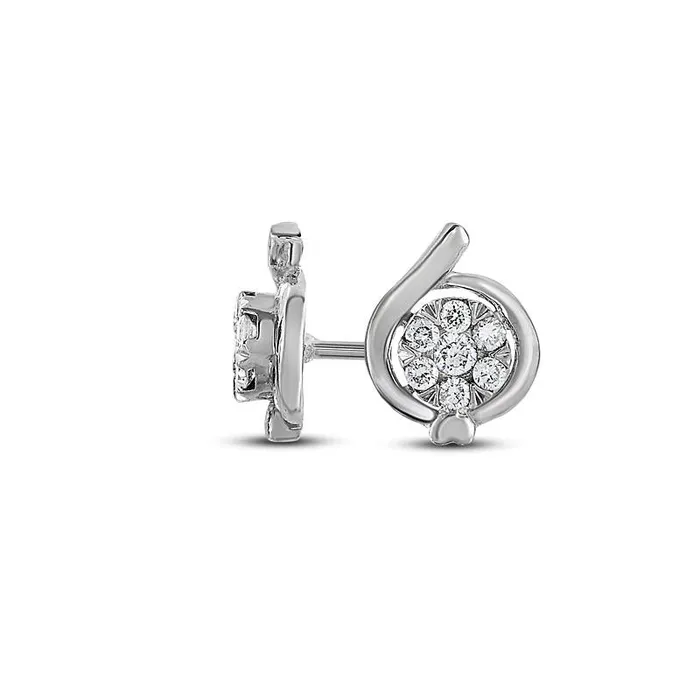 025 CT TW Diamond Composite Curved Stud Earrings in 10K White Gold Goldia Earrings 025 CT TW Diamond Composite Curved Stud Earrings in 10K White Gold Goldia Earrings