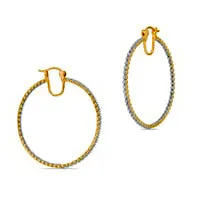 025 CT TW Diamond Hoop Earrings in Sterling Silver and 14K Gold Plate Goldia Earrings 025 CT TW Diamond Hoop Earrings in Sterling Silver and 14K Gold Plate Goldia Earrings