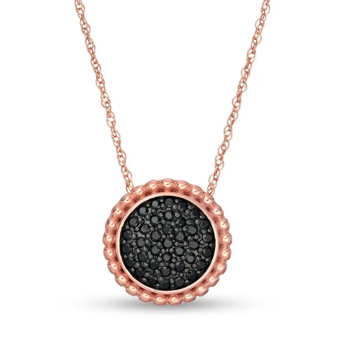 025 CT TW Enhanced Black Composite Natural Diamond Pendant in 10K Rose Gold Goldia Necklaces 025 CT TW Enhanced Black Composite Natural Diamond Pendant in 10K Rose Gold Goldia Necklaces