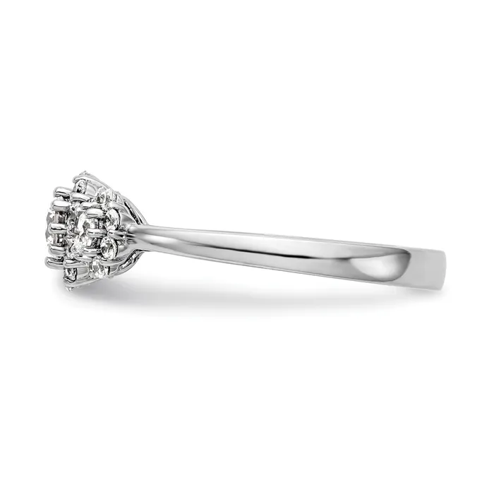 025ct CZ Solid Real 14K White Gold 3Stone Engagement Ring Goldia Rings