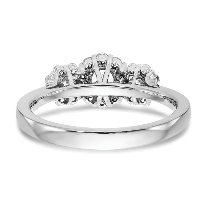 025ct CZ Solid Real 14K White Gold 3Stone Engagement Ring Goldia Rings