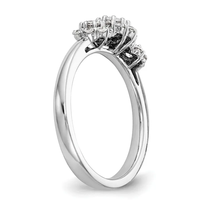 025ct CZ Solid Real 14K White Gold 3Stone Engagement Ring Goldia Rings