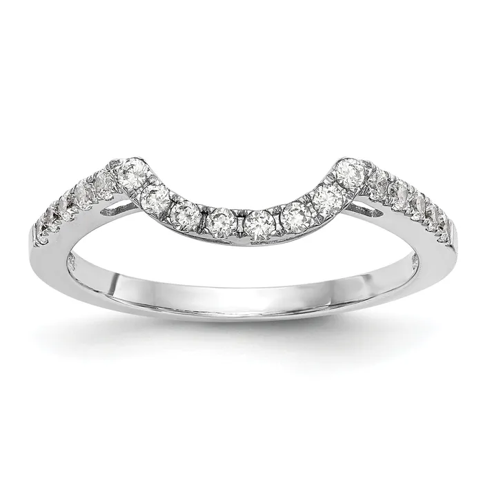 027ct CZ Solid Real 14k White Gold Contour Wedding Wedding Band Ring Goldia Rings 027ct CZ Solid Real 14k White Gold Contour Wedding Wedding Band Ring Goldia Rings