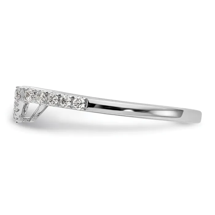 027ct CZ Solid Real 14k White Gold Contour Wedding Wedding Band Ring Goldia Rings