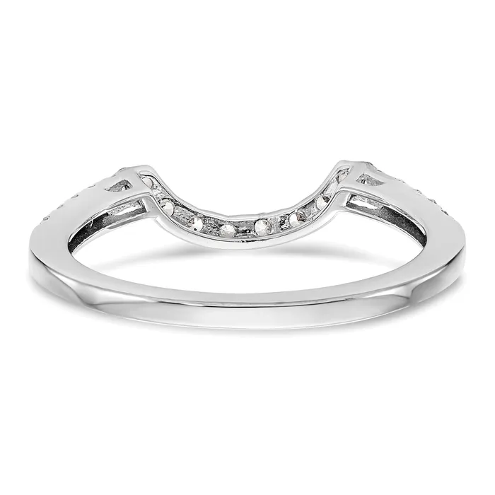 027ct CZ Solid Real 14k White Gold Contour Wedding Wedding Band Ring Goldia Rings