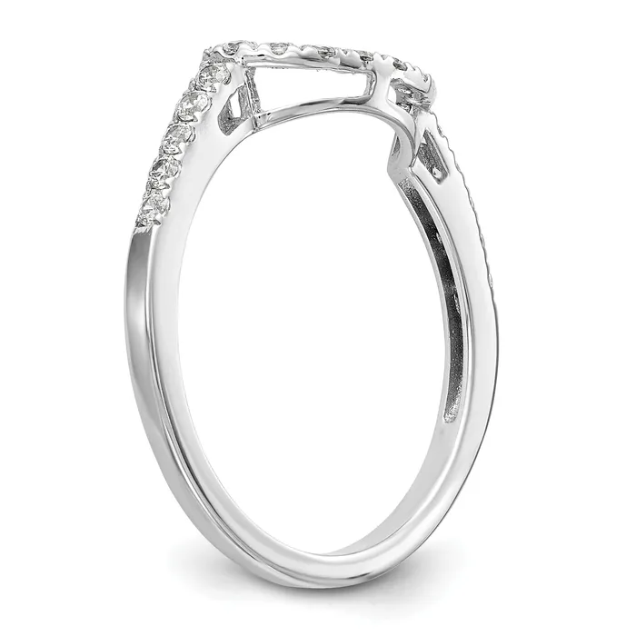 027ct CZ Solid Real 14k White Gold Contour Wedding Wedding Band Ring Goldia Rings