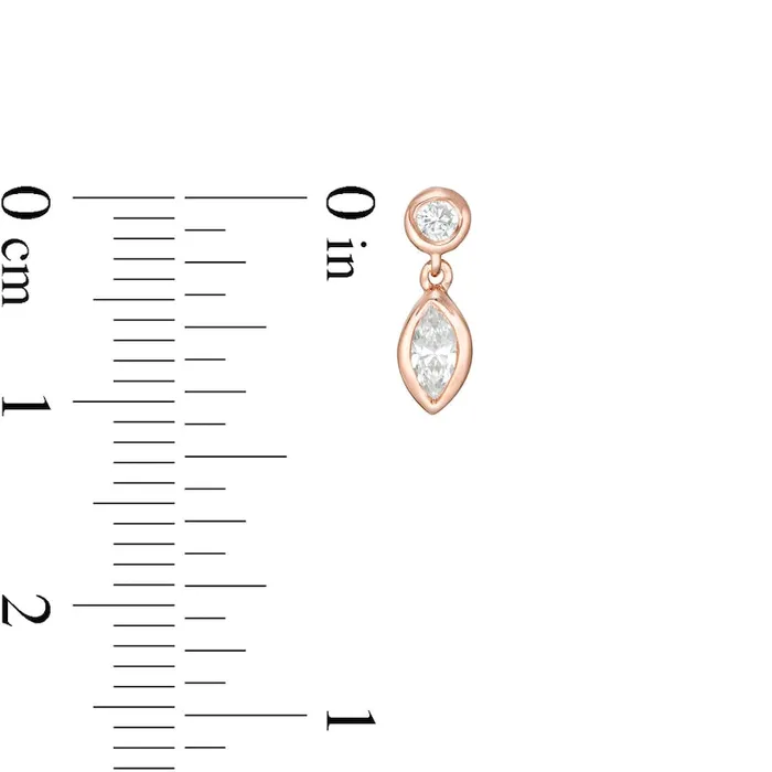 033 CT TW Marquise Diamond BezelSet Drop Earrings in 10K Rose Gold Goldia Earrings 033 CT TW Marquise Diamond BezelSet Drop Earrings in 10K Rose Gold Goldia Earrings