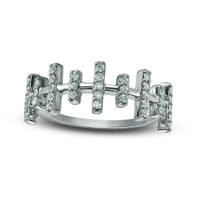 033 CT TW Natural Diamond MultiRow Bar Ring in Sterling Silver Goldia Rings 033 CT TW Natural Diamond MultiRow Bar Ring in Sterling Silver Goldia Rings