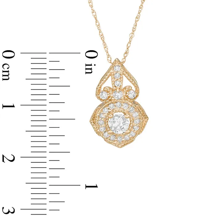 05 CT TW Natural Diamond Antique VintageStyle Flower Pendant in 14K Gold Goldia Necklaces 05 CT TW Natural Diamond Antique VintageStyle Flower Pendant in 14K Gold Goldia Necklaces