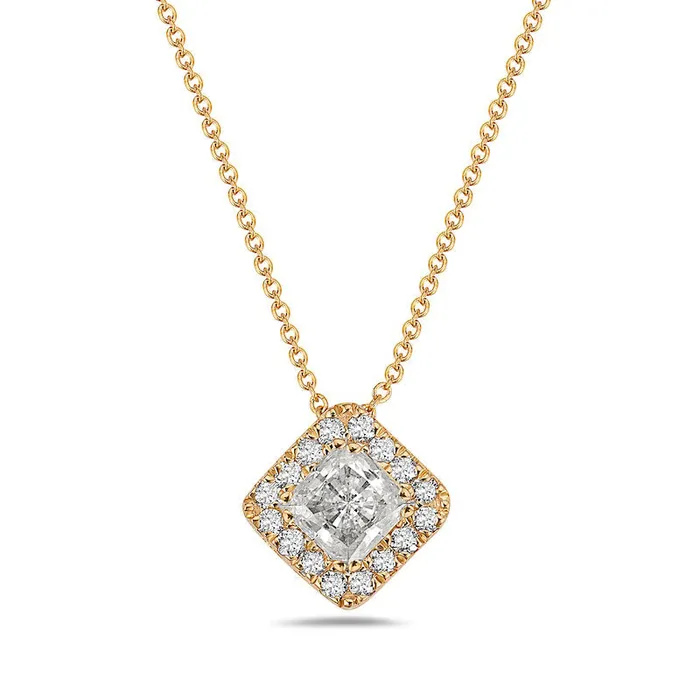 05 CT TW PrincessCut Natural Diamond Tilted Frame Pendant in 10K Yellow Gold Goldia Necklaces 05 CT TW PrincessCut Natural Diamond Tilted Frame Pendant in 10K Yellow Gold Goldia Necklaces