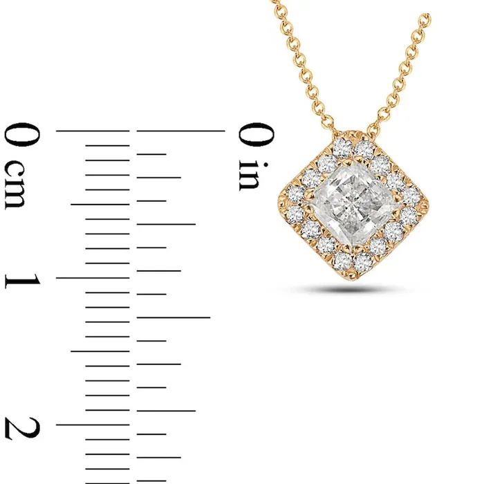 05 CT TW PrincessCut Natural Diamond Tilted Frame Pendant in 10K Yellow Gold Goldia Necklaces 05 CT TW PrincessCut Natural Diamond Tilted Frame Pendant in 10K Yellow Gold Goldia Necklaces
