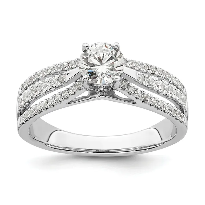 050ct CZ Solid Real 14K White Gold Engagement Ring Goldia Rings