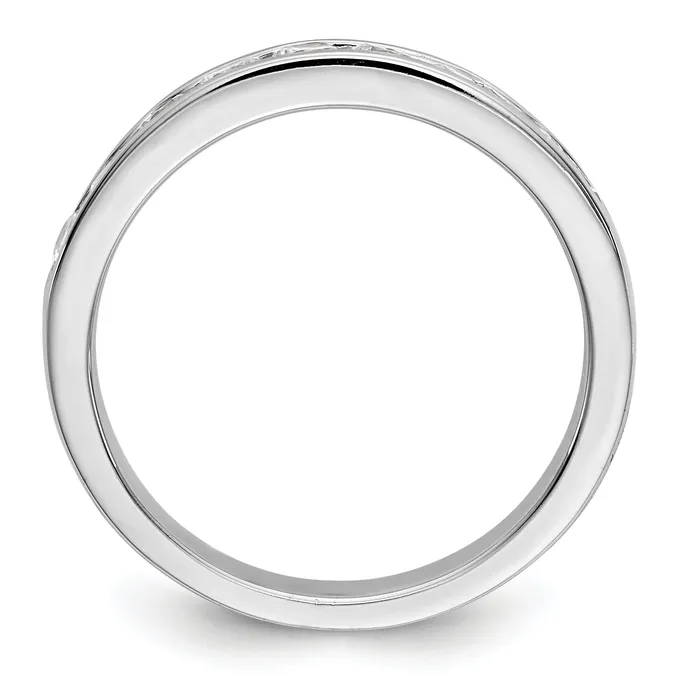 071ct CZ Solid Real 14K White Gold 927mm Stone Channel Wedding Band Ring Goldia Rings