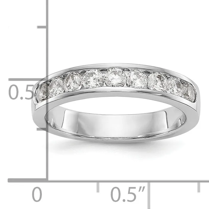 071ct CZ Solid Real 14K White Gold 927mm Stone Channel Wedding Band Ring Goldia Rings