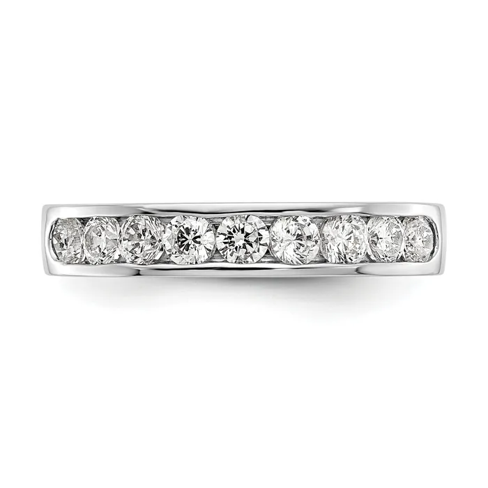 071ct CZ Solid Real 14K White Gold 927mm Stone Channel Wedding Band Ring Goldia Rings